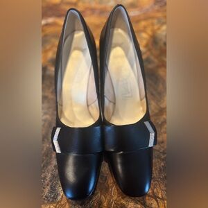 Naturalizer Black Heels with Silver Accents